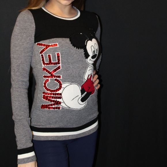 Mickey Mouse Knit Cozy Sweater with Sequins - Picture 4 of 5